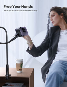 Support de téléphone flexible à col de cygne pour tête de lit, rotation à 360°, bras long paresseux, pince de fixation pour téléphones portables de 4 à 7 pouces - Product Image 4