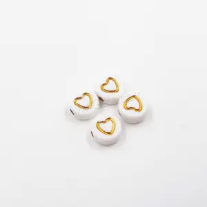 DIYジュエリー作りバルクエナメルアクリルビーズホワイト4x 7mm 100ピース/バッグ10バッグ/ロット1453573