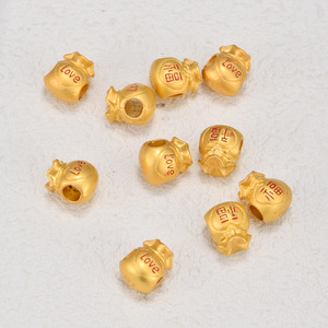 Chinese Style <b>Lucky</b> Bag Alloy Beads With Love And Fortune Character For <b>Bracelet</b> Making DIY Jewelry Accessories - Product Image 1