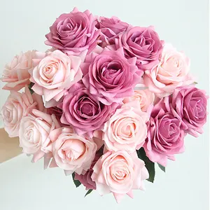 Kunstmatige zijde latex 9cm real touch rose kunstmatige rose bloem top kwaliteit beste prijs