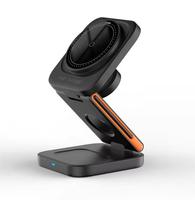 Chargeur sans fil magnétique à la mode 15W Station de charge sans fil à induction pliable 3 en 1 multifonctionnelle