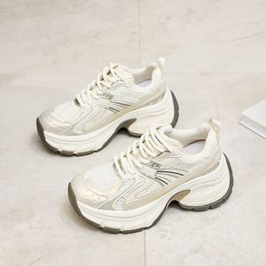 Chaussures de sport décontractées argentées 2026 - Nouvelles chaussures de sport épaisses en maille à lacets pour femmes - Chaussures à lacets - Product Image 2