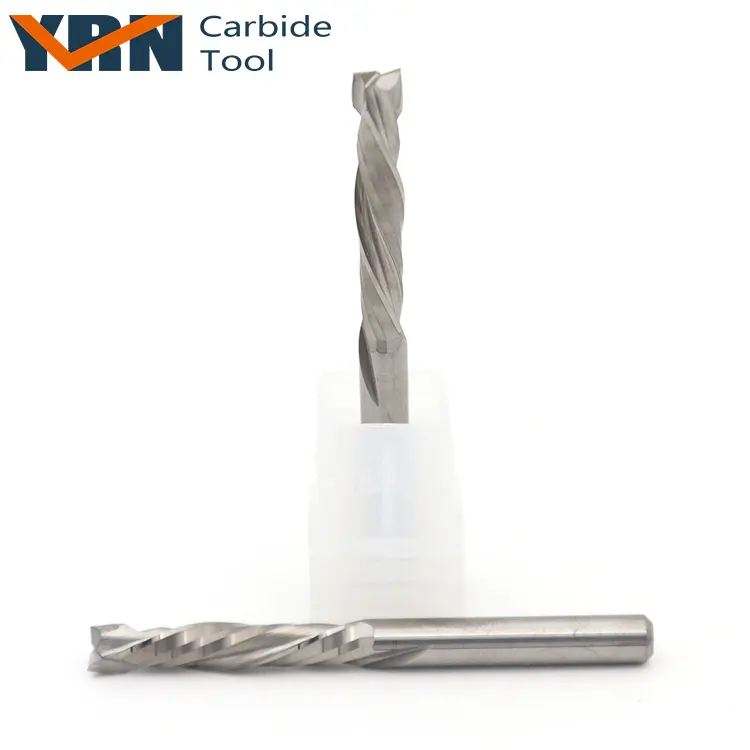 CNC Lavorazione Del Legno Su E Giù Cut Solid Carburo di Compressione End Mill 2 Flauto Per Il Legno