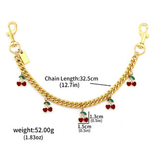 Bolso cruzado de señora a la moda más vendido, cadena de cereza en forma de corazón, orquídea, galletas, accesorios de Metal, bolso versátil, llavero - Product Image 6
