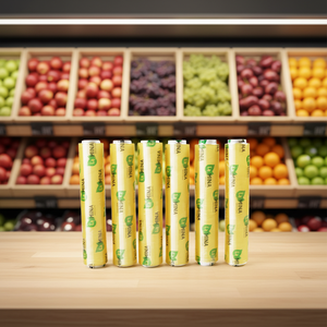 Film de PVC de Grado Alimenticio, Brillante, Resistente a la Humedad y Suave, Rollo <span class=keywords><strong>Jumbo</strong></span> Transparente de 300m para Empacar Frutas, Verduras, Pasteles y Galletas - Product Image 1