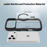 Coque de téléphone magnétique transparente pour iPhone 18 Pro Max, protection transparente à bords ondulés, compatible avec la charge sans fil