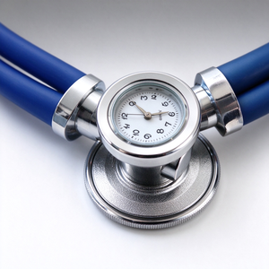 Stéthoscope professionnel à double tête avec horloge, diaphragme en acier inoxydable, tube bleu pour médecins, infirmières, hôpitaux et cliniques - Product Image 5