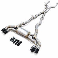 Tuyaux d'échappement Valvetronic pour BMW M5 F90 4.4T 2018-2023 en acier inoxydable, silencieux catback, tuyaux en Z, embouts noirs en carbone