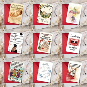 <span class=keywords><strong>Cartes</strong></span> de vœux en papier couché peintes à la main, colorées, pour anniversaire, baptême, mariage, condoléances, remise de diplôme, <span class=keywords><strong>retraite</strong></span>, Noël - Product Image 3