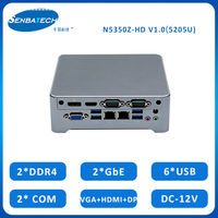 Mini PC Linux de ultra bajo consumo con unidad SSD Ranura Pci Express Celeron 5205U Ranura SIM de refrigeración sin ventilador 4K