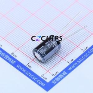 Condensador Electrolítico de Aluminio de Orificio Pasante 25YXJ330M8X11.5, D8xL11.5mm 330uF 20% 25V 640mA-100kHz - Product Image 1