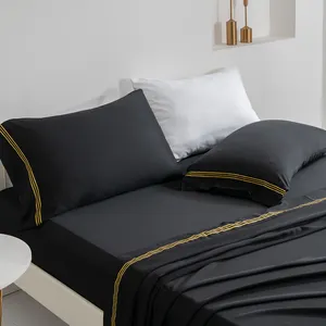 Hotel and Home 100% Polyester Sheets Bed Sheet King Queen Size Bedsheets Bedding Set Fitted Bed Sheet& Pillowcases Sets