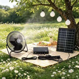 Complete Solar Energy Kit: 3 LED Bulbs & 5-in-1 USB Charger for Home, Camping & <b>Emergency</b> <b>Lighting</b> FM-004 Solar-Powered Fan Effi - Product Image 4