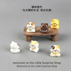Figurine de chaton en résine Lan Tong 22mm x 25mm, décoration de bureau et de voiture, pendentif de porte-clés DIY - Product Image 4