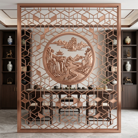 Paravent décoratif en acier inoxydable poli miroir, grande arche découpée au laser, séparateur de pièce, panneau de hall d'hôtel, style Porte de lune