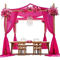 FOTSHARER Rideaux de plafond en tulle de chiffon rose fuchsia pour décoration d'arche de mariage et de réception, 4 panneaux, 5x20FT, fabriqués en Chine