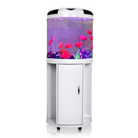 Aquarium Moderne Semi-Circulaire pour Poissons Rouges, pour Salon, Maison, Petite Taille, Verre Haute Définition, Économie d'Énergie Intelligente