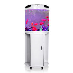 Aquarium Moderne Semi-Circulaire pour Poissons Rouges, pour Salon, Maison, Petite Taille, Verre Haute Définition, Économie d'Énergie Intelligente - Product Image 1