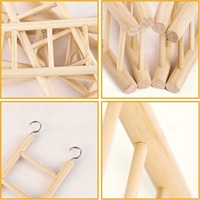Jouets pour oiseaux, échelle en bois, perchoirs d'escalade pour perroquets - bois massif naturel