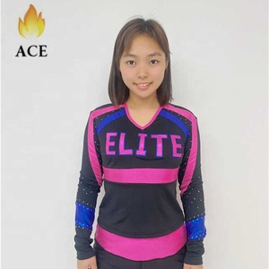 Nuovo Set Personalizzato per Cheerleading con <span class=keywords><strong>Top</strong></span> <span class=keywords><strong>Sportivo</strong></span> per Ragazze in Tessuto Metallizzato Rosa e Strass AB - Product Image 2