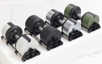 Ensemble d'haltères réglables en acier pour usage domestique, avec augmentation de poids par pas de 1 kg, couleur argentée, pour musculation