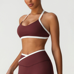 Soutien-gorge personnalisé à bretelles spaghetti et couleurs contrastées Soutien-gorge pour le dos Beauté Sous-vêtements de sport à séchage rapide Running Fitness Débardeur Femmes - Product Image 6