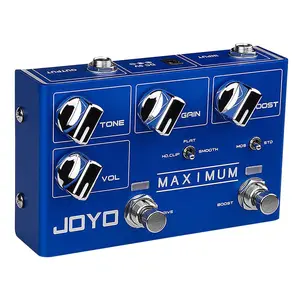 JOYO R-05 최대 일렉트릭 기타 이펙터 왜곡 여기 싱글 블록 듀얼 채널 과부하 음성