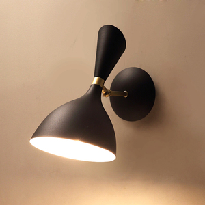 Simig Lighting Modern Nordic Black Small Iron Shade Bed Side Wall Lamp Simple Indoor Bedroom Wall <strong>Light</strong> <strong>Sconce</strong> - Product Image 1