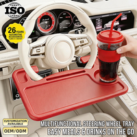 Plateau multifonctionnel pour volant de voiture, table pour ordinateur portable, table pour manger, boire, travailler, accessoire de voyage portable pour voiture, ABS, ajustement universel