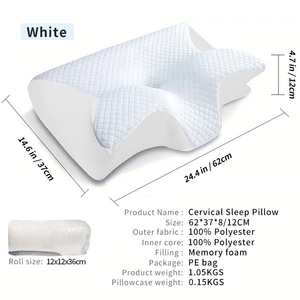 Cervical Sleep Pillow 62x37x12cm Memory <b>Foam</b> Neck Support Black Wedge <b>Shape</b> Modern Design - Product Image 2