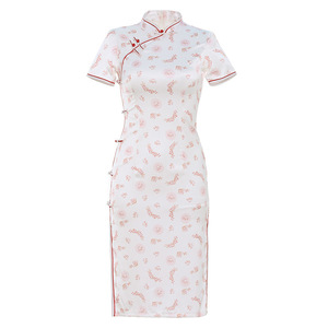 Vestido Cheongsam de Longitud Media para Mujer, Estilo Fresco y Retro, Tradicional Chino, Qipao Largo para <span class=keywords><strong>Fiesta</strong></span>, <span class=keywords><strong>Vestidos</strong></span> de Verano Elegantes para Mujer a Precio Económico - Product Image 1
