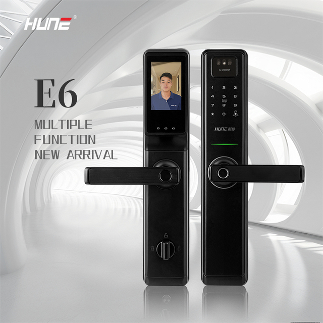 HUNE 3D Face Recognition Smart Handle Door Lock With Camera Keyless Door Lock WiFi Biometric Fingerprint Security Lock Electron