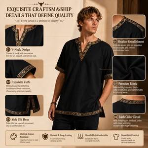 Disfraz de Guerrero Caballero Medieval para Hombre, Túnica Verde con Capa, Estilo Normando, Vikingo, Pirata, Sajón, LARP - Product Image 2