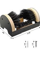Brosse à chaussures en plastique écologique avec manche en métal et raclette intégrée pour le nettoyage domestique