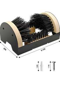 Brosse à chaussures en plastique écologique avec manche en métal et raclette intégrée pour le nettoyage domestique - Product Image 4