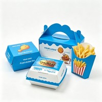 Contenants alimentaires en papier compostables à emporter, mini-boîtes personnalisées pour la restauration rapide, boîtes à emporter pour hamburgers et frites, emballages pour hamburgers