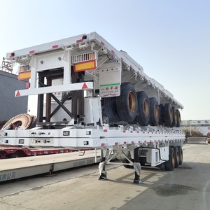Trung Quốc nhà máy 13.6m 3 trục 40ft phẳng bán Trailer xe tải chở hàng vật liệu thép giường phẳng xe tải cho saudi arabia - Product Image 1