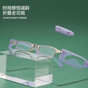 Gafas de lectura plegables para mujer, ligeras, con marco de plástico y metal, protección contra la luz azul, portátiles, con cordón, origen Taizhou - Product Image 3