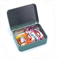 Boîte en métal rectangulaire à couvercle articulé pour bonbons, emballage personnalisé pour menthes, vente directe usine