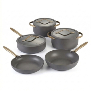 Ensemble de casseroles antiadhésives E-Top avec couvercle, ustensiles de cuisine en aluminium non toxique, <span class=keywords><strong>wok</strong></span>, marmite à soupe, ensemble de casseroles avec poignée amovible - Product Image 1