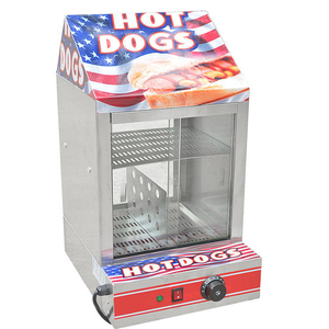 Countertop Hot Dog Display Warmer Double‑Layer <b>Glass</b> <b>Door</b> Adjustable Thermostat Hot Dog Warming Display Cabinet - Product Image 1
