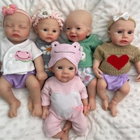 Poupée Reborn en silicone souple de 12 pouces, corps entier, peinte de manière réaliste, bouche ouverte, lavable, mini bébé nouveau-né LouLou avec accessoires
