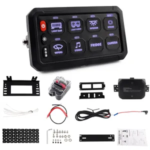 Multi Functional 8 GANG Auto Switch Panel Led For Jeep 12V 24V Universal Car Led Light Control Switch Box Panel Board