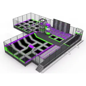 Parques de Trampolines Elásticos, Deporte y <span class=keywords><strong>Fitness</strong></span> en Interiores con Foso de Espuma para Adultos, Alta Calidad, Tamaño Grande, para Adultos y Niños de 10 a 35 Años - Product Image 2