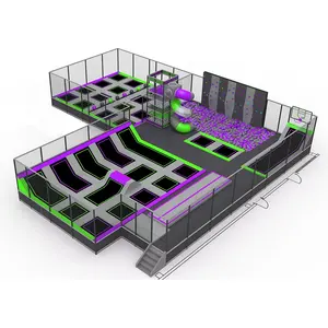 고품질 대형 성인 및 어린이 10-35 어린이를위한 거품 구덩이에 실내 번지 트램폴린 공원 스포츠 피트니스