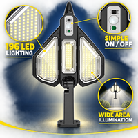 Lampe solaire LED pour rue, 6000K, détecteur de mouvement, IP65, ABS, montage mural, lampe de jardin, batterie rechargeable