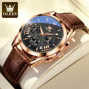 นาฬิกาข้อมือควอตซ์สำหรับผู้ชาย2876 OLEVS ใหม่โรงงานสั่งทำฉลากส่วนตัวหรูหรานาฬิกาข้อมือควอตซ์ผู้ชาย