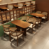 Fauteuil en bois de chêne massif avec dossier au design nordique en rotin véritable Chaises de salle à manger en canne française pour restaurant café