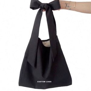Sacs fourre-tout en toile de coton personnalisés en gros avec logo, sacs de courses réutilisables écologiques avec longues poignées et motif lettres - Product Image 1