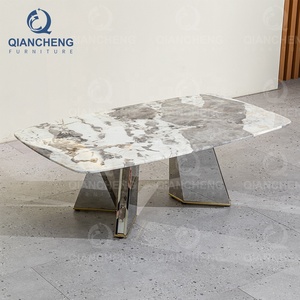 QIANCHENG Sofa Cạnh Đá Cẩm Thạch Sống Sản Xuất Bàn Cuối Trà Điểm Nhấn Kiểu Bắc Âu Bàn Cà Phê Bạc Nhân Đôi Thổ Nhĩ Kỳ - Product Image 4